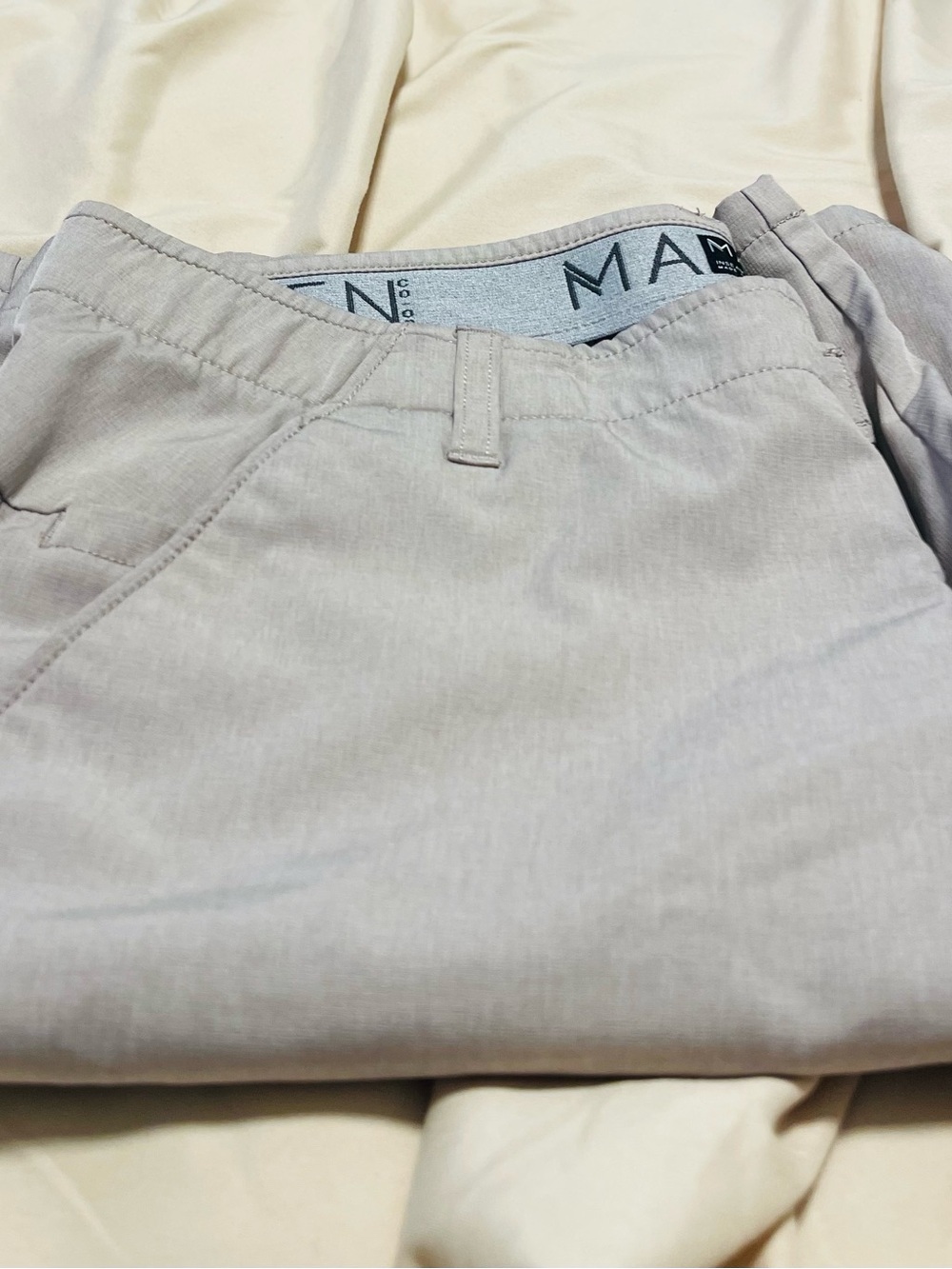 Slim Fit Men's Khaki Chino Shorts - Light Beige